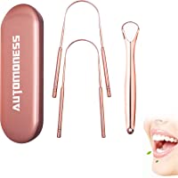 Los mejores  - 3 Pieces Limpiadores de Lengua-Automoness Raspador de lengua con Caja Metal-Limpieza Cepillo Lengua-Uso Recomendado por…